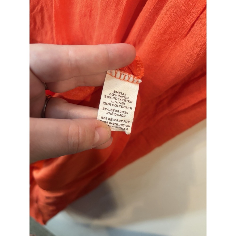 Anthropologie Orange Maxi Dress with Flutter Sleeves - Picture 5 of 6